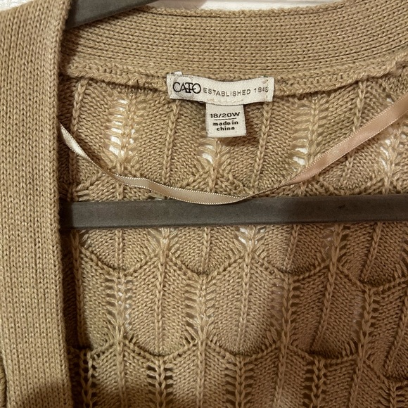 Cato Jackets & Blazers - Scalloped Beige Cardigan